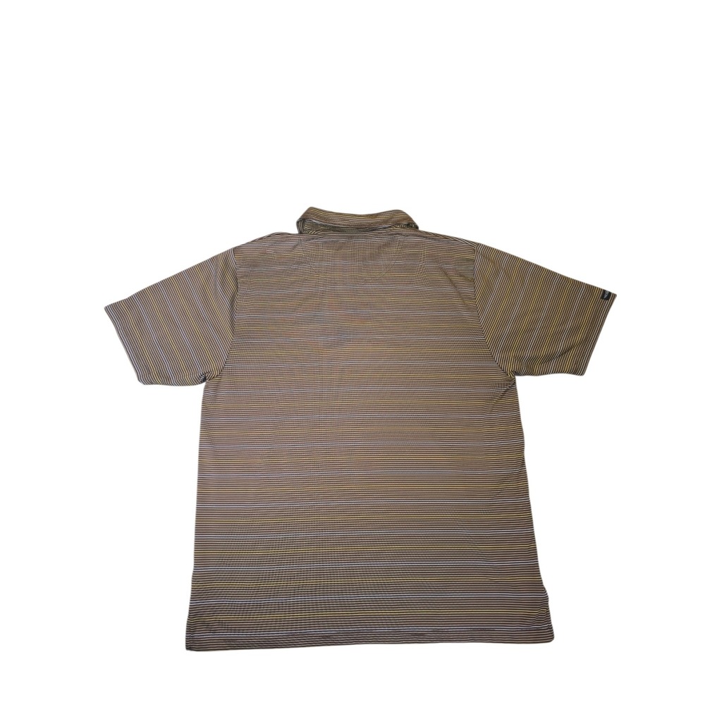 Straight Down Mens Palmilla Golf Polo Shirt Brown Stripe Short Sleeve XL - Picture 5 of 6